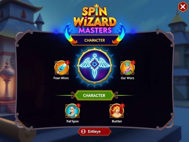 Spin Wizard Masters character selection screen